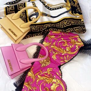 Elegant Gold and Black Patterned Women's Leggings